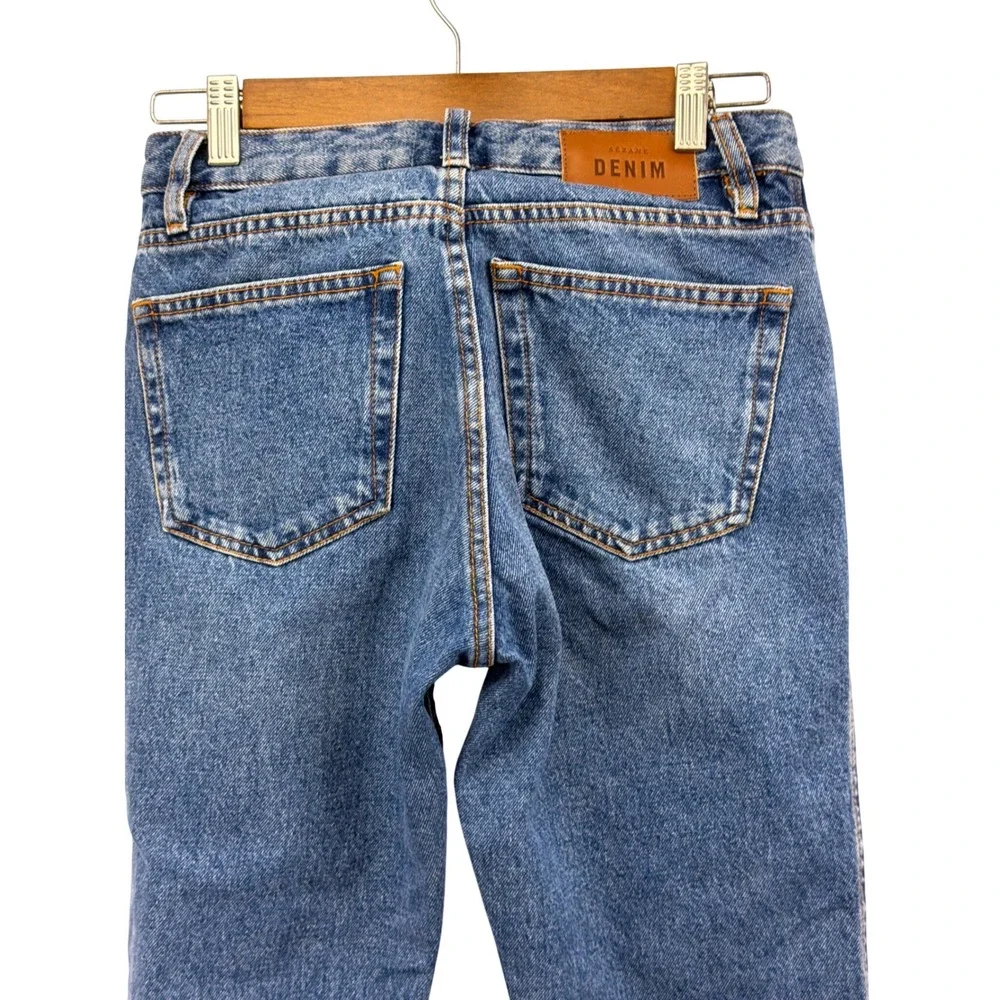Sézane Brut Sexy High Waist Straight Leg Jeans Bleu Denim Organic Cotton NWT T26